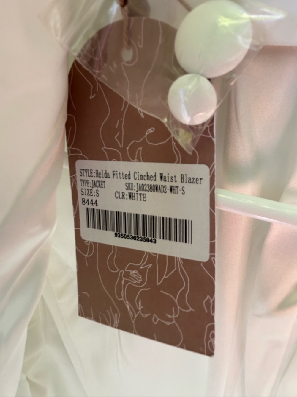NWT Meshki Helda Fitted Blazer in white - Picture 7 of 11
